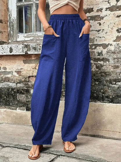 Sophie – Damen-Haremshose mit Taschen und hohem Bund