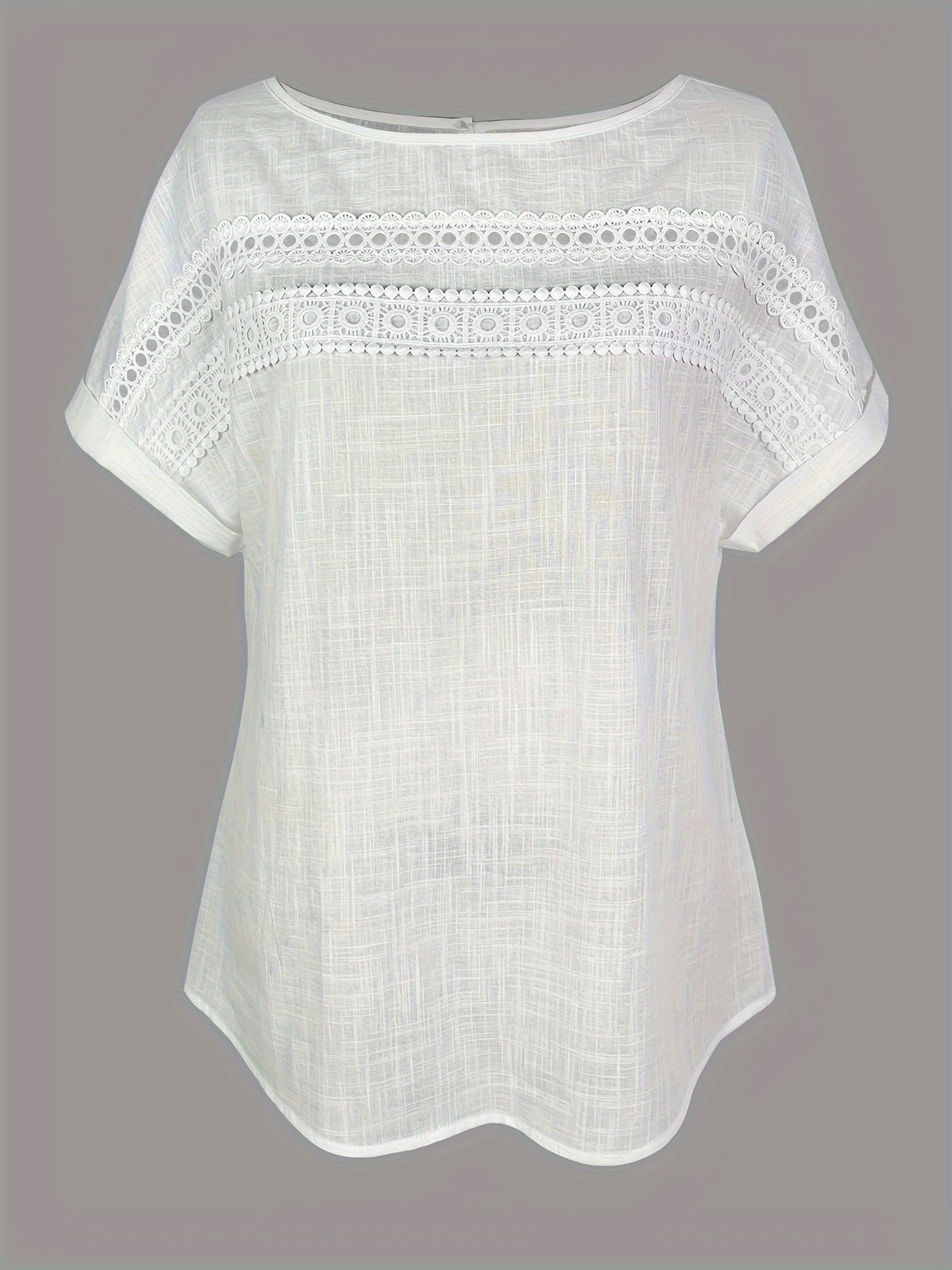 Damen Sommer Bluse mit Spitze und kurzen Ärmeln – Elegante Freizeitmode für Alltag & Urlaub