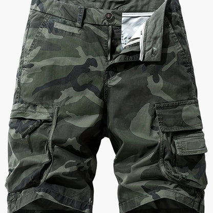 Herren Cargo Shorts im Camouflage-Look – Outdoor & Freizeit Bermuda mit Taschen