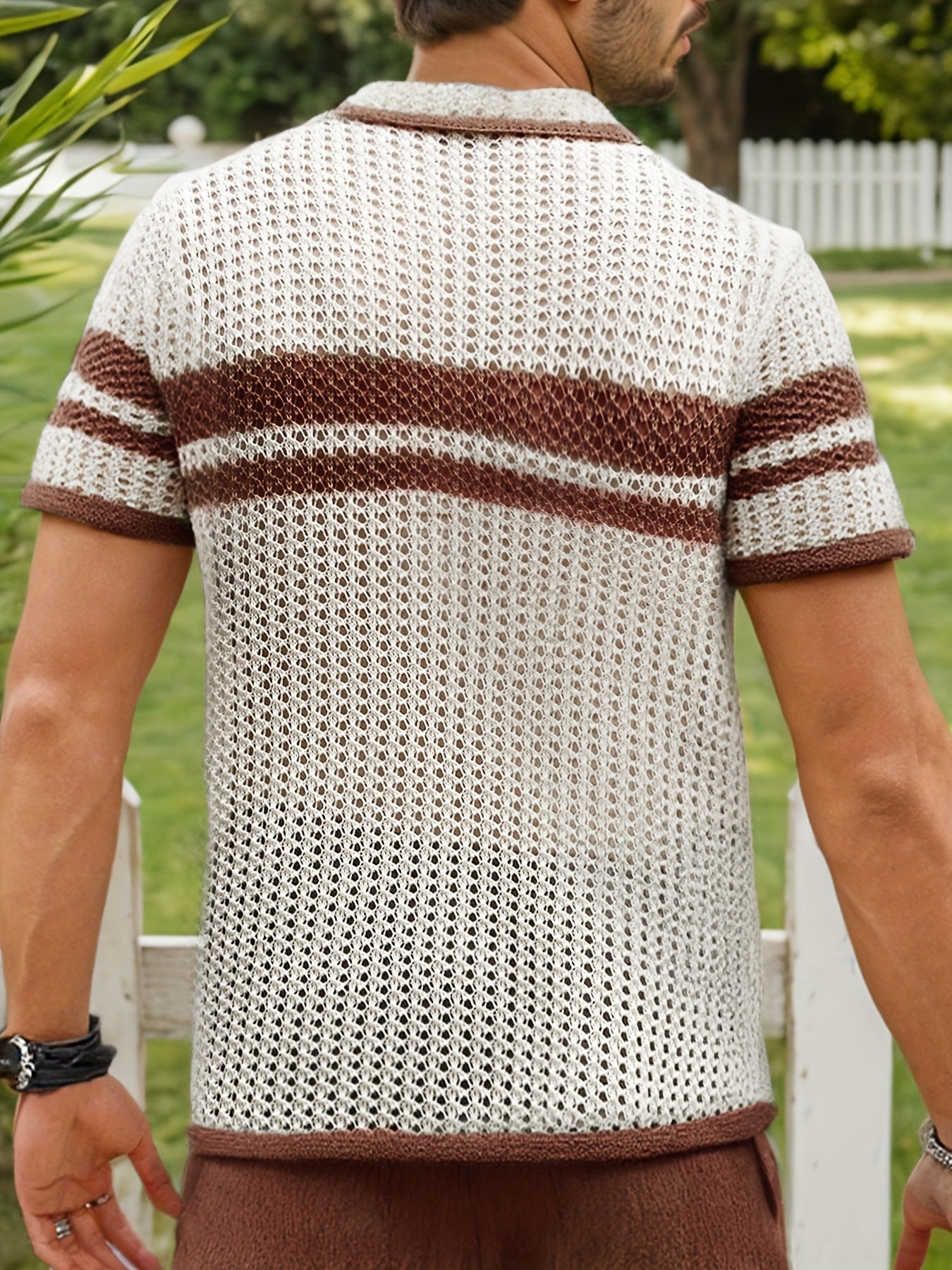 Herren Strick-Poloshirt im Retro-Look für Freizeit und Urlaub