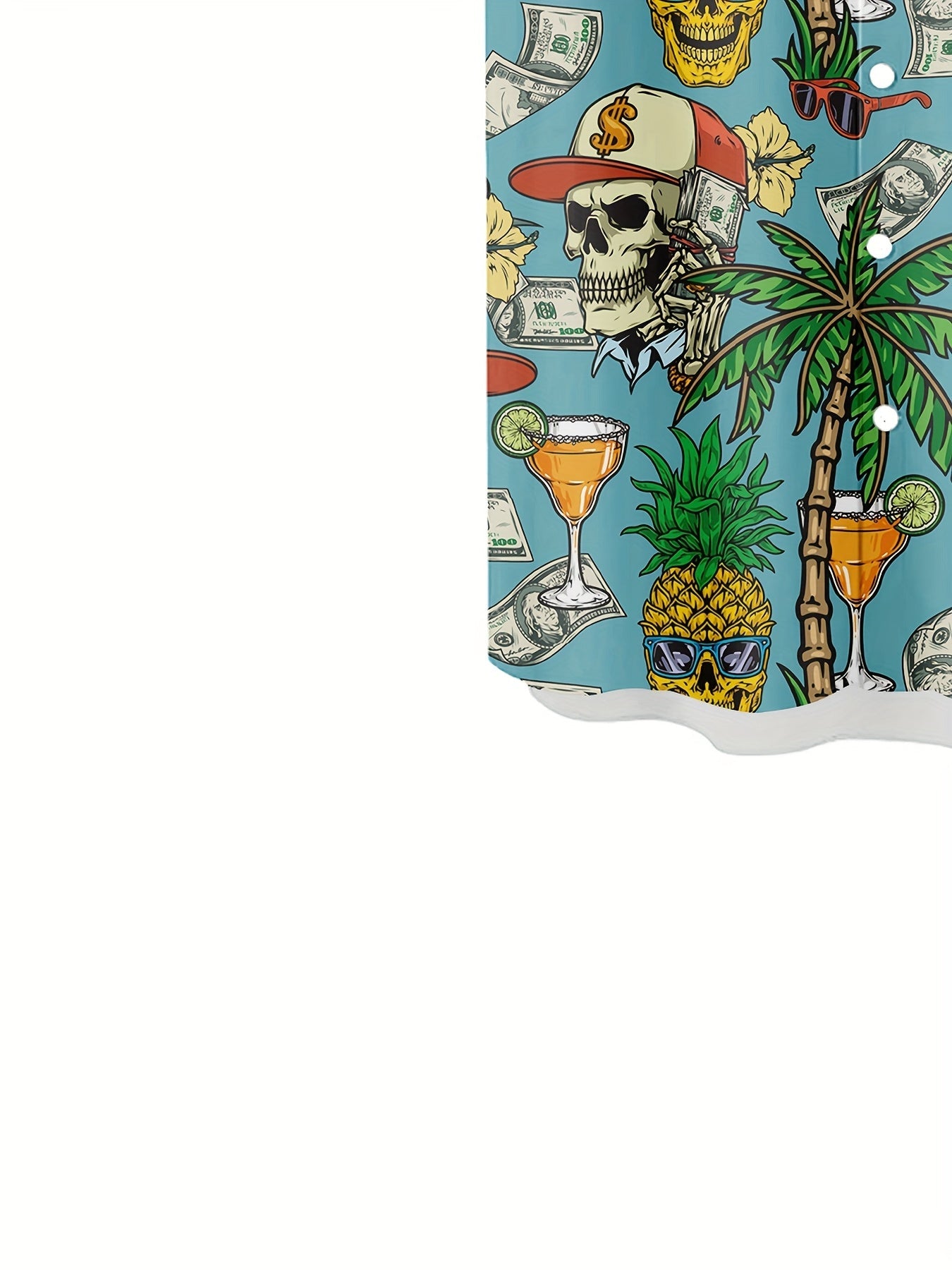 Herren Hawaiian Hemd mit Totenkopf und Sommermuster – Kurzarm, Party & Freizeit