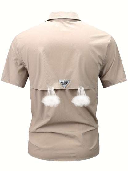 Herren Outdoor Kurzarmhemd mit Belüftung und praktischen Taschen – Funktionelles Freizeithemd