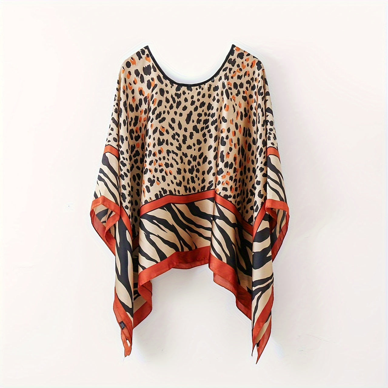 Damen Elegante Boho Tunika – Luftiges Strandponcho mit Blumenmuster, Ideal für Urlaub & Freizeit