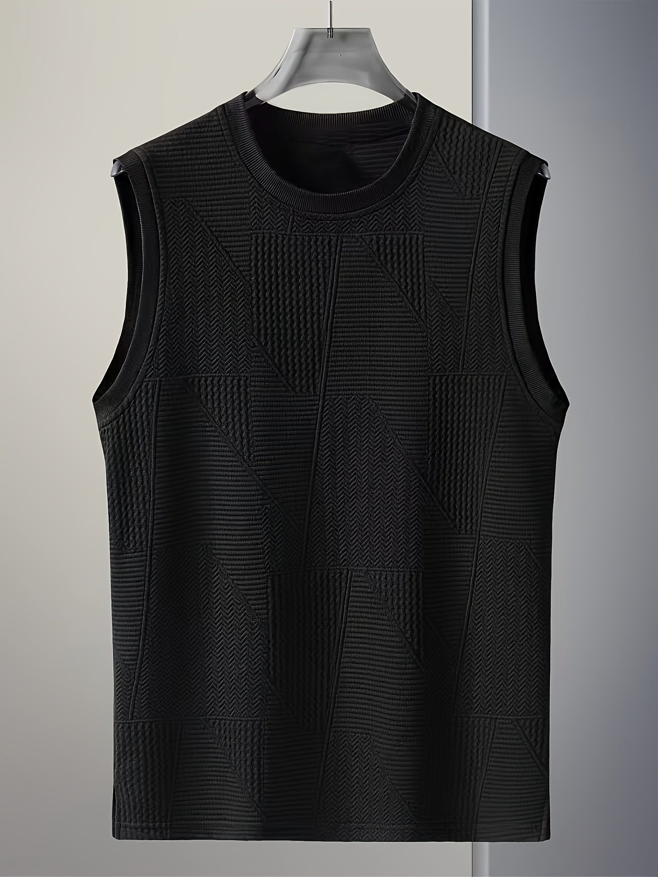 Herren Ärmelloses Casual Top mit Strukturmuster – Ideal für Alltag & Freizeit