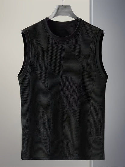 Herren Ärmelloses Casual Top mit Strukturmuster – Ideal für Alltag & Freizeit