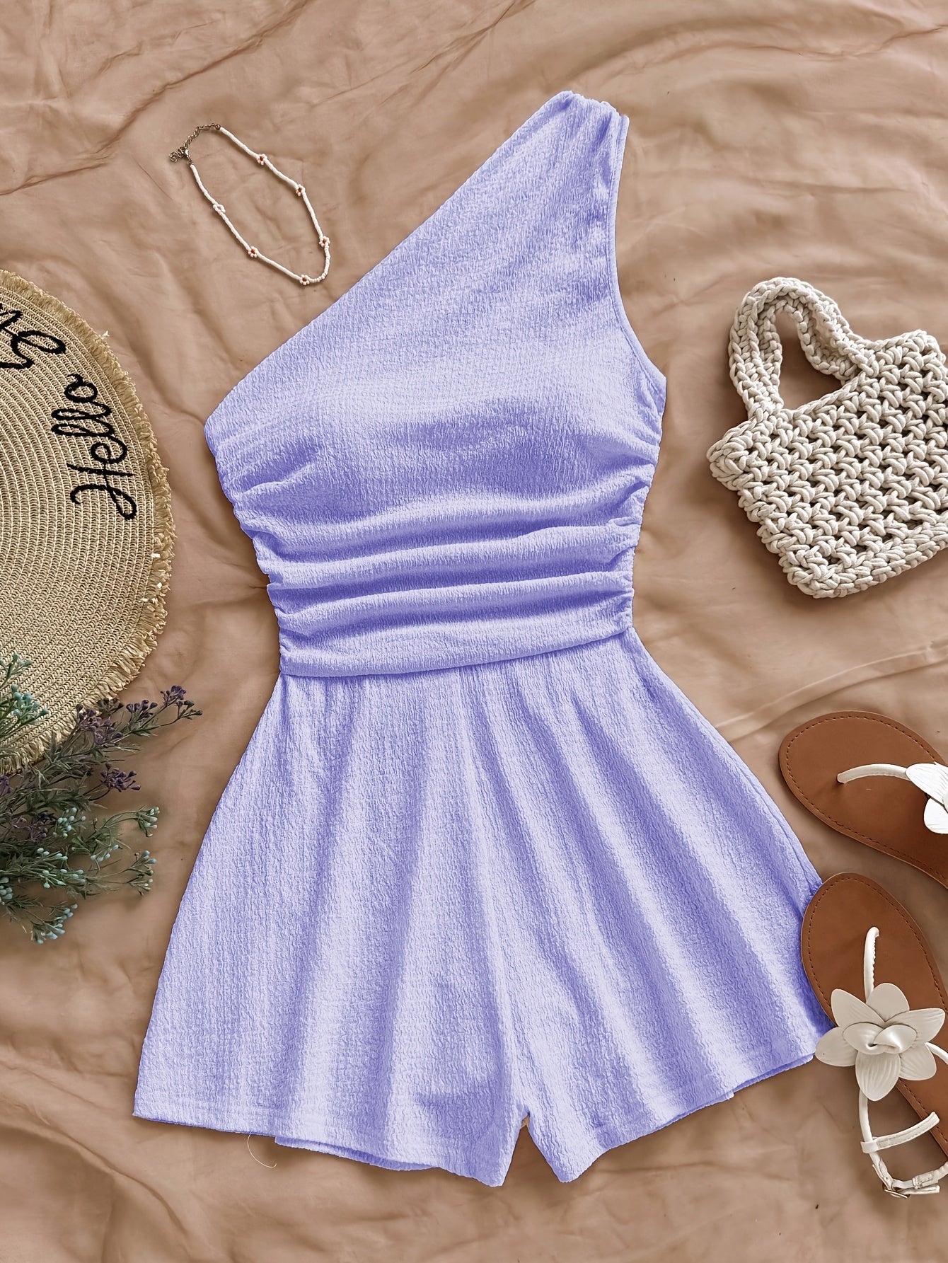 Damen Ein-Schulter-Jumpsuit im lässigen Sommerstil – Perfekt für Freizeit und Urlaub