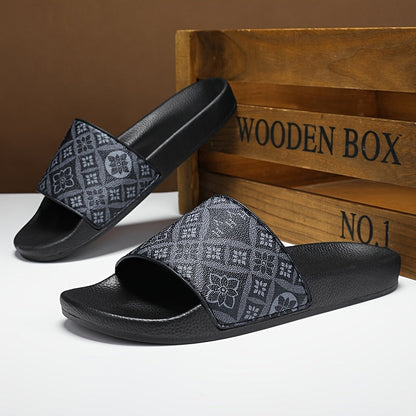 Herren Slide Sandalen mit geometrischem Muster – Stilvolle Freizeitschuhe für Alltag & Entspannung