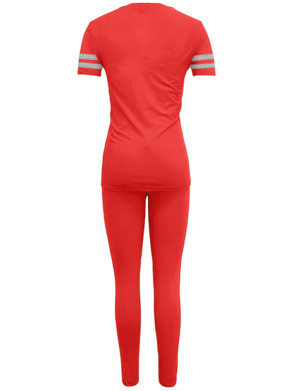 Damen Sportliches Freizeit-Set – Zweiteiliges Outfit mit T-Shirt und Leggings für Alltag & Fitness