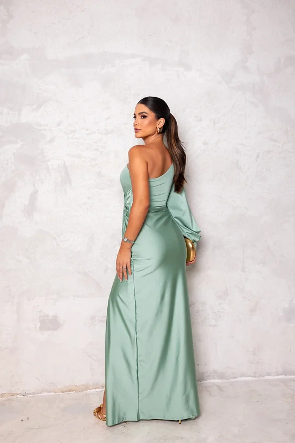 Damen Abendkleid Eleganter Ein-Schulter-Look mit Drapierung für besondere Anlässe