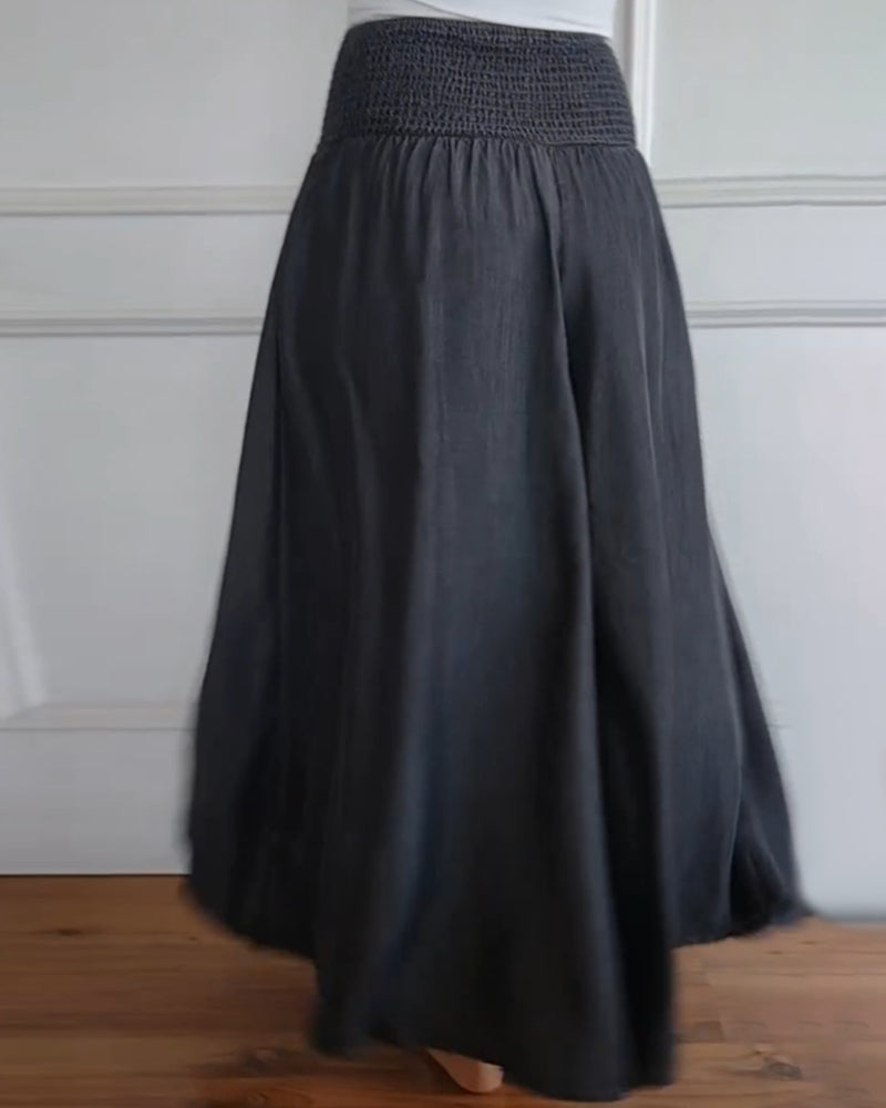 Damen Weite Freizeithose mit hohem Bund – Lässige, luftige Palazzo-Hose für Alltag und Urlaub