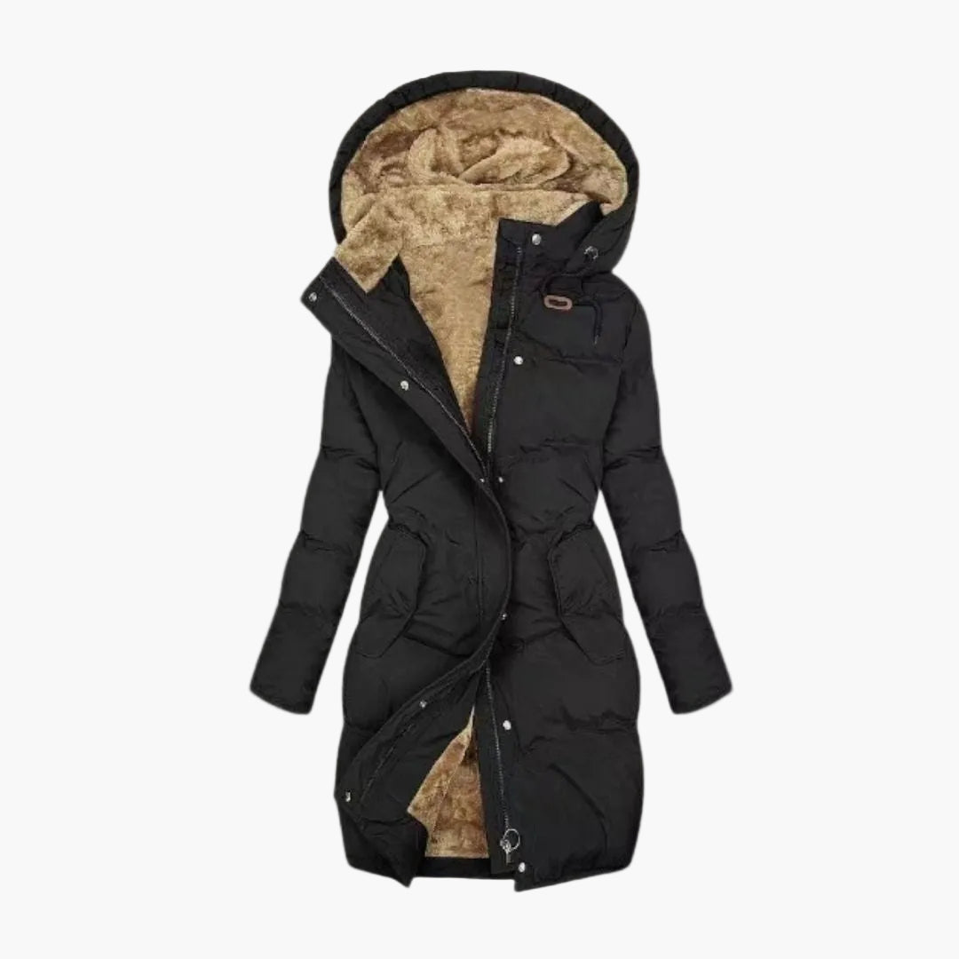Damen Wintermantel mit Kapuze und Kunstfellfutter – Langer, warmer Parka für Alltag und Outdoor