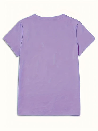 Damen T-Shirt mit Blumenprint – Modisches Freizeitshirt mit Mohnblumen Design