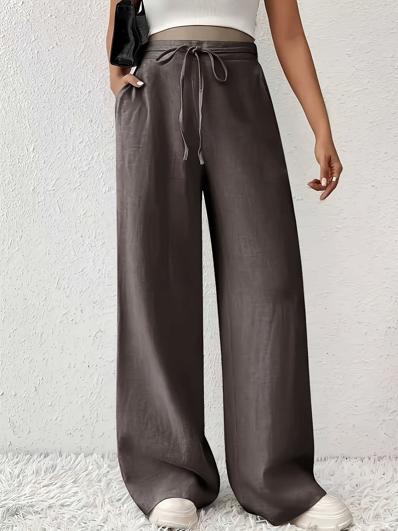 Damen Weite Freizeithose mit Kordelzug – Lässiger Stil für Alltag und Wochenende