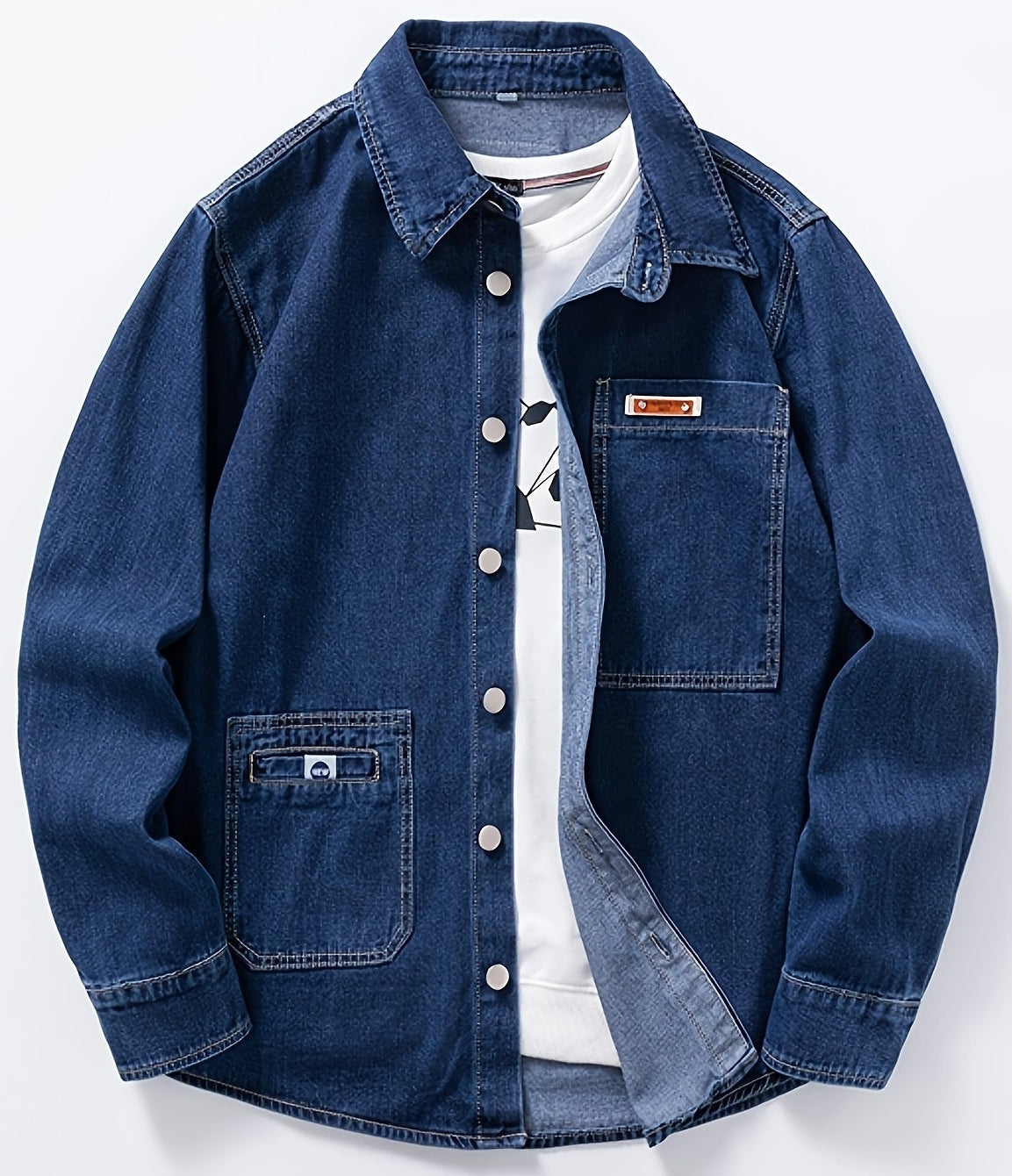 Herren Denim Overshirt im Casual-Look für Alltag und Freizeit