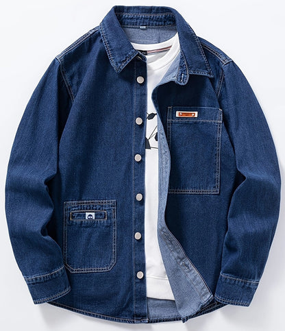 Herren Denim Overshirt im Casual-Look für Alltag und Freizeit