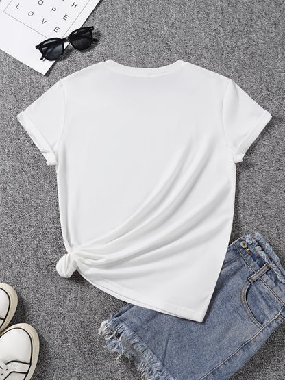 Damen T-Shirt mit Sonnenblume und Schmetterlings-Print – Sommerliches Casual Oberteil