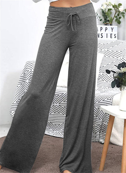 Amanda – Weite Damenhose mit Hoher Taille und Elastischem Bund
