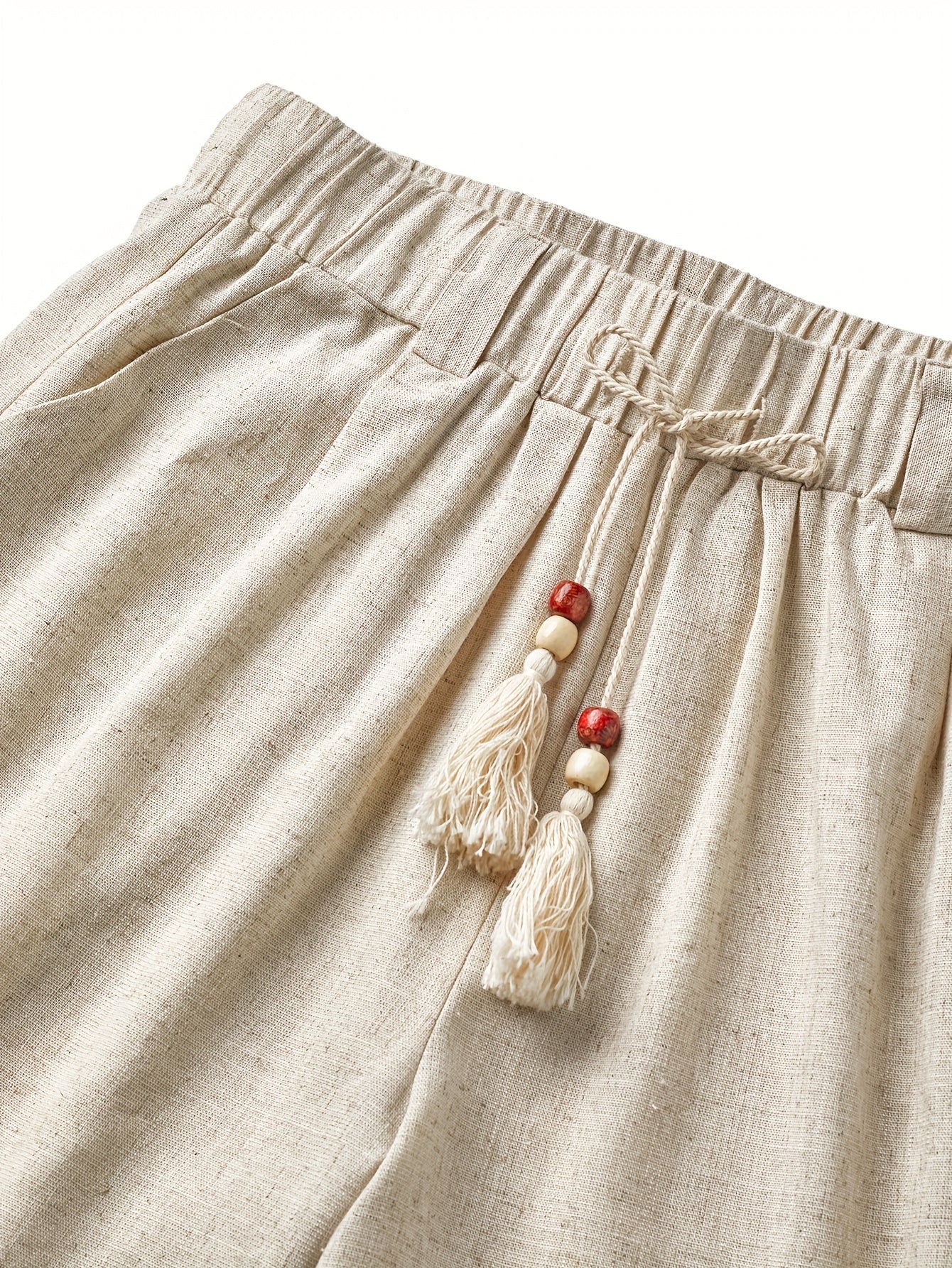 Herren Boho-Shorts mit Kordelzug und Quasten – Lässiger Sommerstil für Urlaub & Freizeit