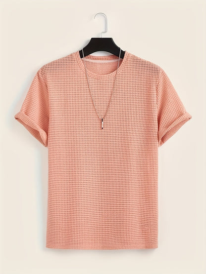 Herren T-Shirt mit modernem Mesh-Design und lässigem Schnitt – Perfekt für Sommer, Urlaub & Freizeit