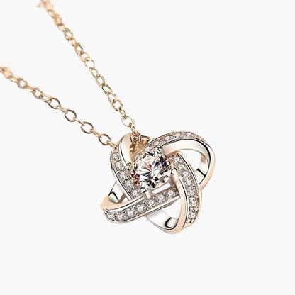 Damen Schmuck Halskette – Muttertagsgeschenk mit liebevoller Botschaft für Mama, Eleganter Anhänger im Knoten-Design
