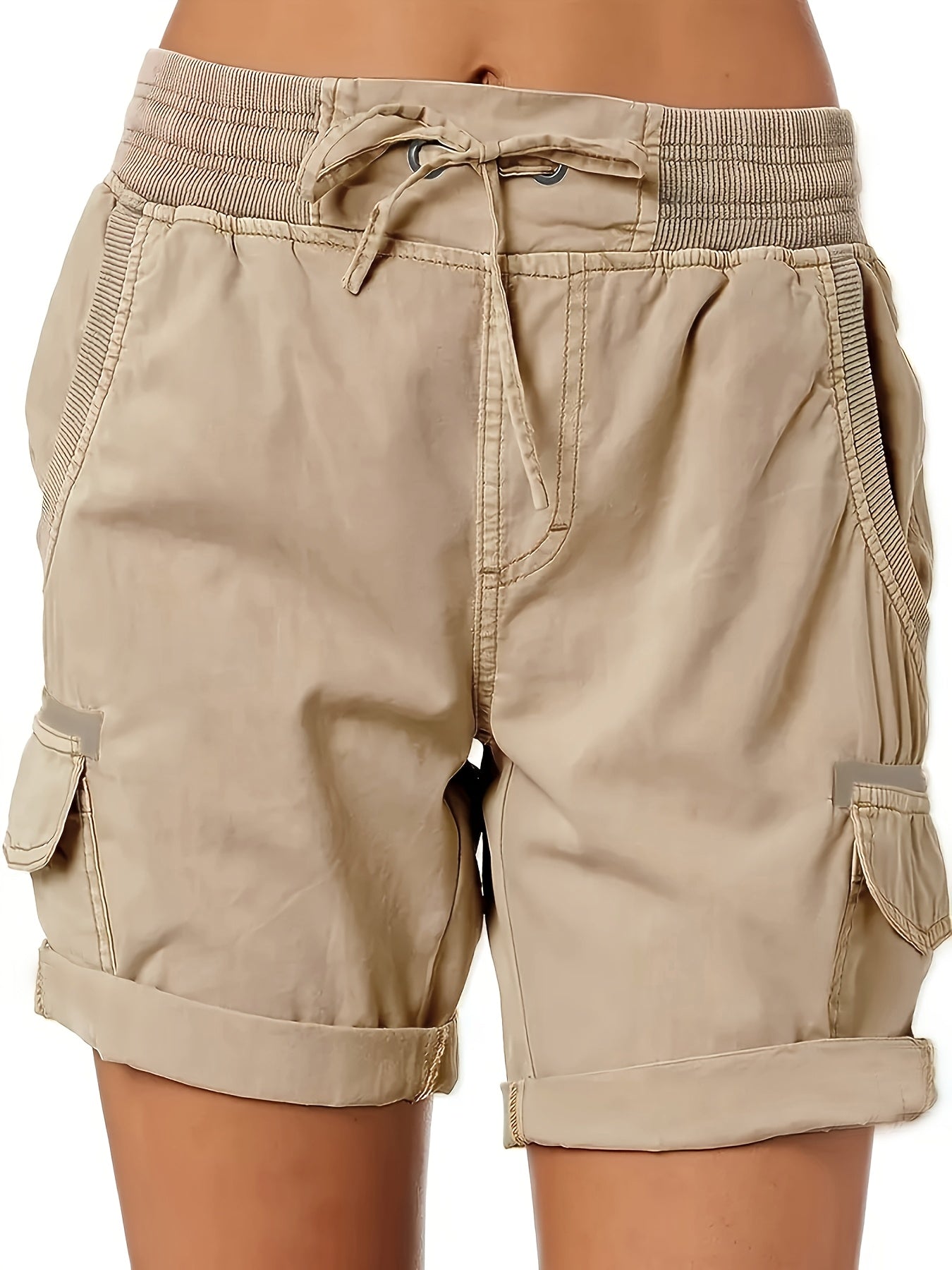Damen Cargo-Bermuda Shorts mit Kordelzug – Bequemer Freizeit-Style für Sommer & Alltag