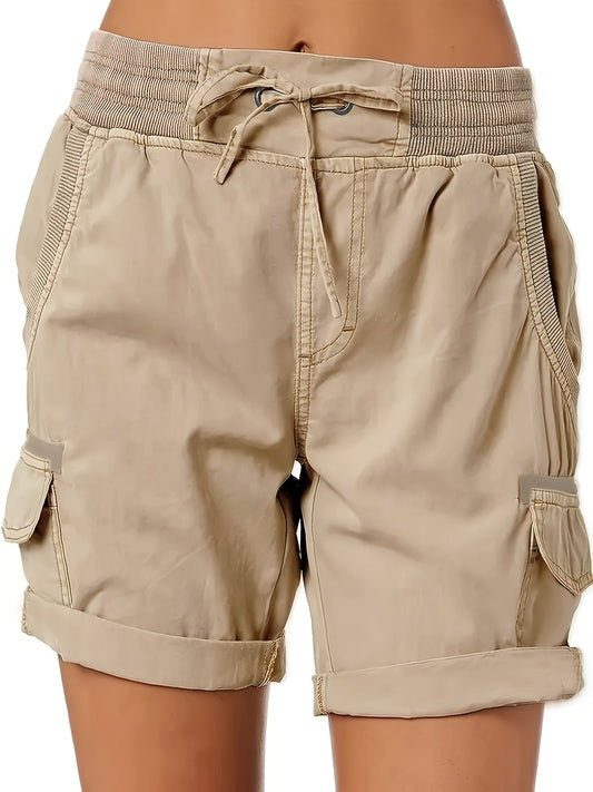 Damen Cargo-Bermuda Shorts mit Kordelzug – Bequemer Freizeit-Style für Sommer & Alltag