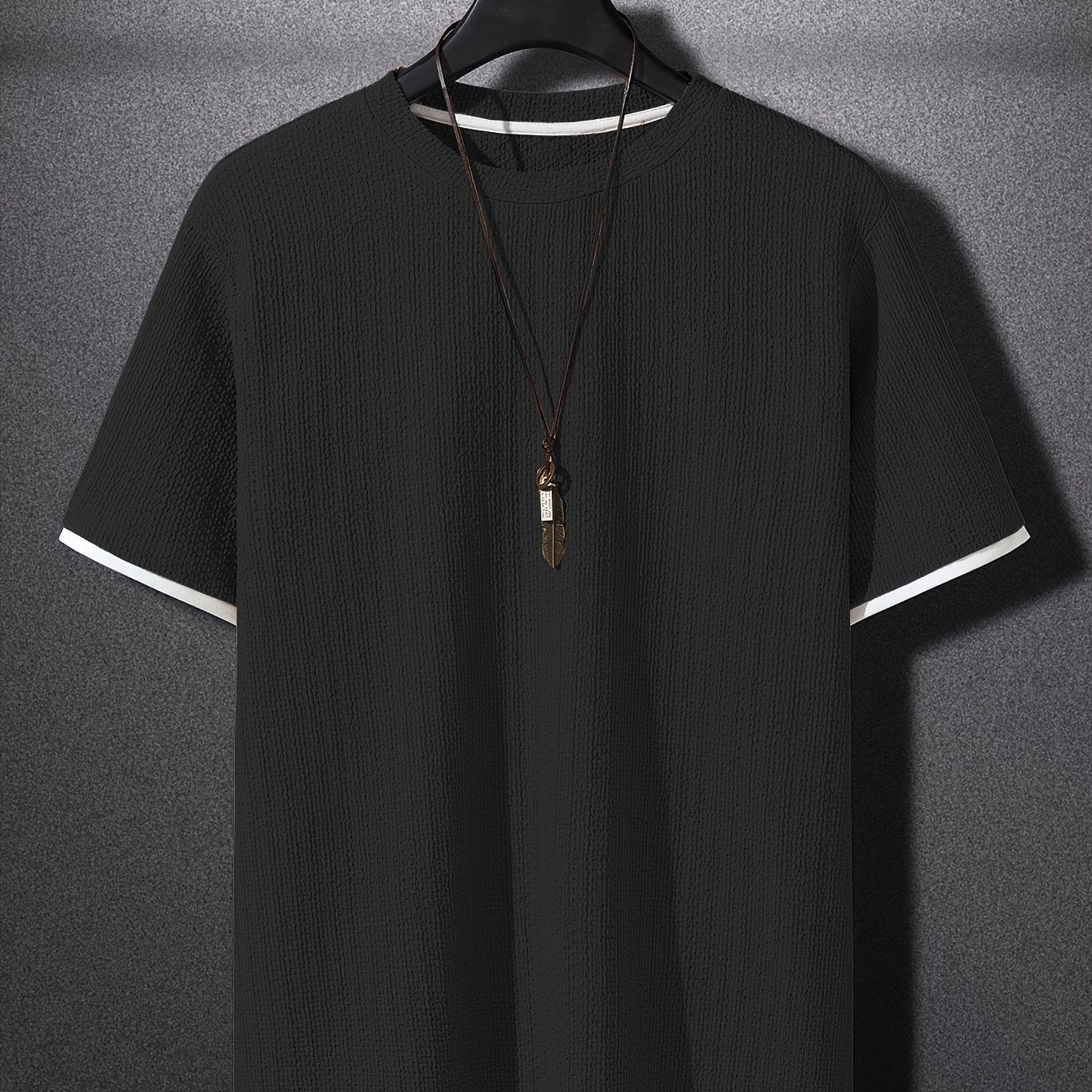 Herren T-Shirt Modern Kurzarm mit Struktur – Stilvolles Freizeitshirt, Lässiger Look, Urbaner Allrounder
