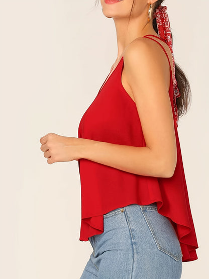 Damen Elegantes Lockeres Camisole Top mit Doppelträgern – Modern und Vielseitig für Alltag und Freizeit