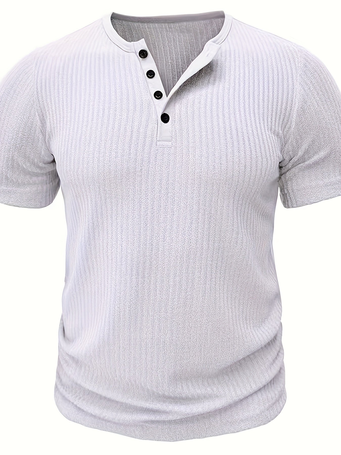 Herren Henley T-Shirt Kurzarm Gerippt Freizeitshirt – Stilvoll für Alltag und Freizeit