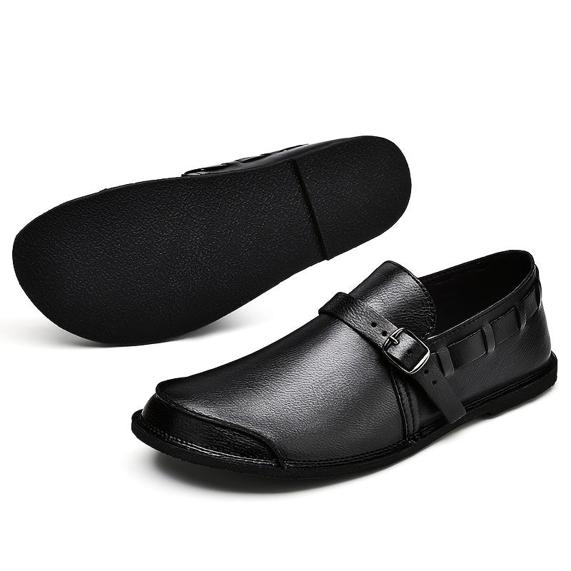 Herren Slip-On Business-Lederloafers mit Schnalle – Elegante Freizeitschuhe für Büro & Alltag