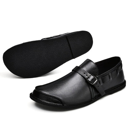 Herren Slip-On Business-Lederloafers mit Schnalle – Elegante Freizeitschuhe für Büro & Alltag