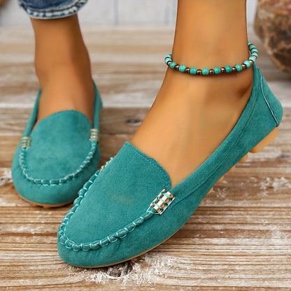 Damen Mokassins Bequeme Slip-On Freizeitschuhe Elegant für Alltag und Büro