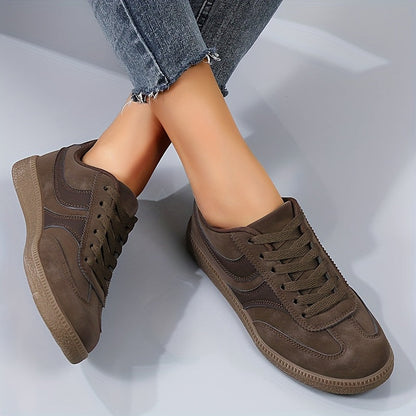 Damen Vintage Sneaker für Alltag und Freizeit – Bequeme Low-Top Schnürschuhe