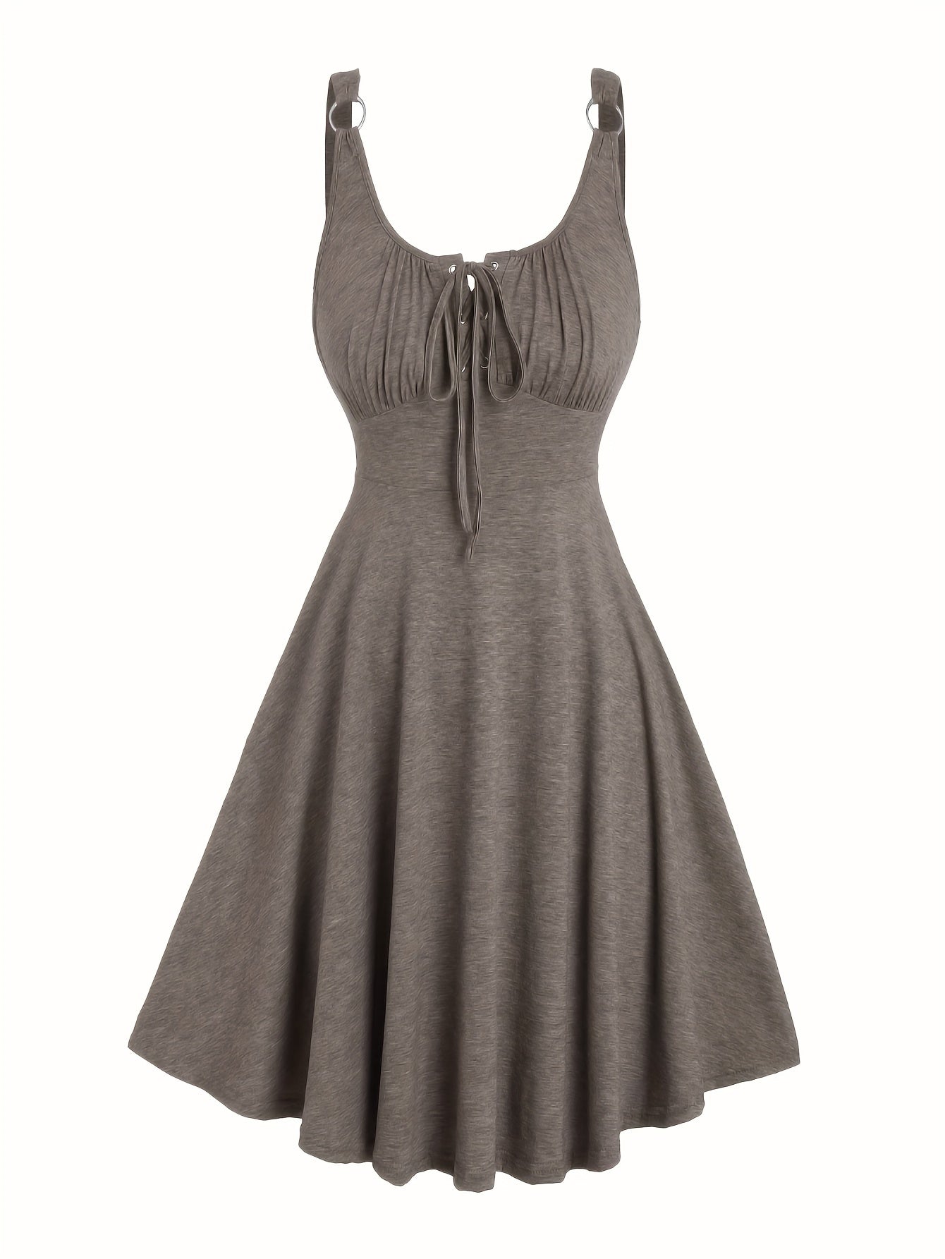 Damen Skaterkleid im Freizeitstil mit Schnürung und Schwingrock – Ideal für Alltag und Sommer