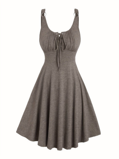 Damen Skaterkleid im Freizeitstil mit Schnürung und Schwingrock – Ideal für Alltag und Sommer