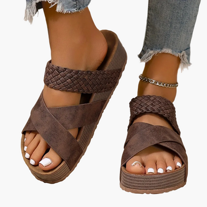 Damen Komfort Plateau-Sandalen mit Geflochtenen Riemen – Stilvolle Freizeitschuhe für Alltag und Urlaub