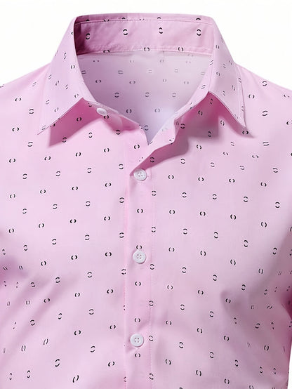 Herren Kurzarm Business Hemd Modern Fit – Elegantes Freizeithemd mit dezentem Muster, ideal fürs Büro und festliche Anlässe