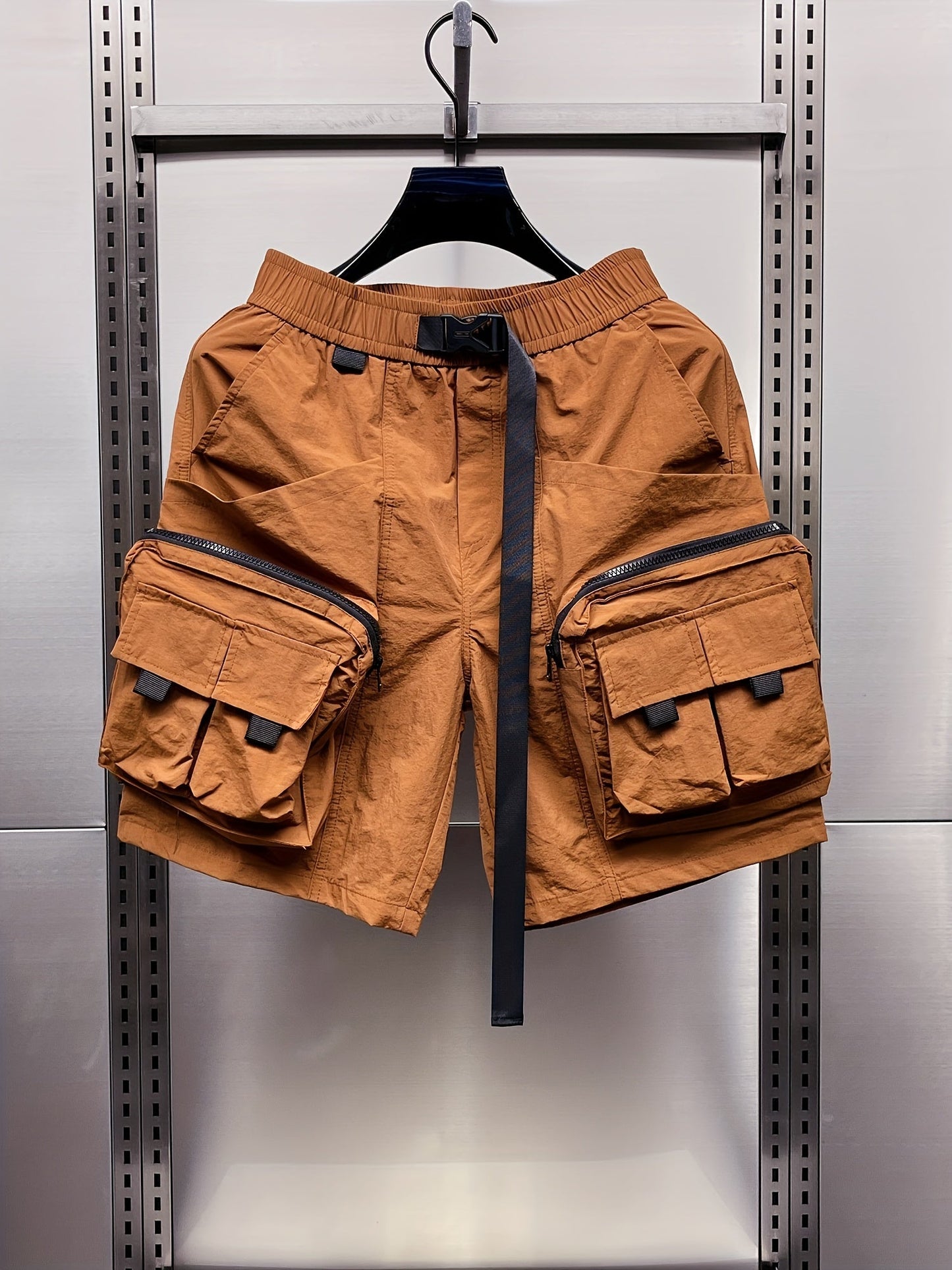 Herren Utility Cargo Shorts mit großen Taschen und verstellbarem Gürtel – Streetwear & Outdoor Style