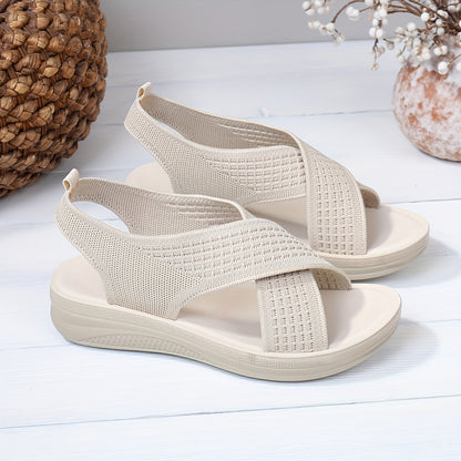 Damen Komfort-Slingback-Sandalen mit Kreuzriemen für Alltag und Freizeit