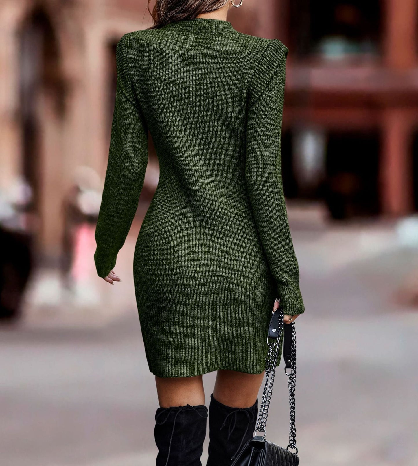 Christina – Langer Pullover in Einfarbigem Design