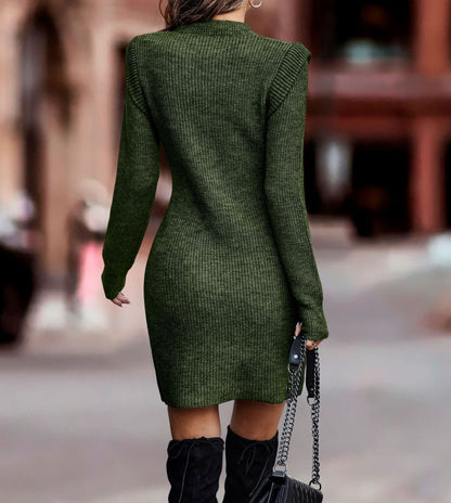 Christina – Langer Pullover in Einfarbigem Design