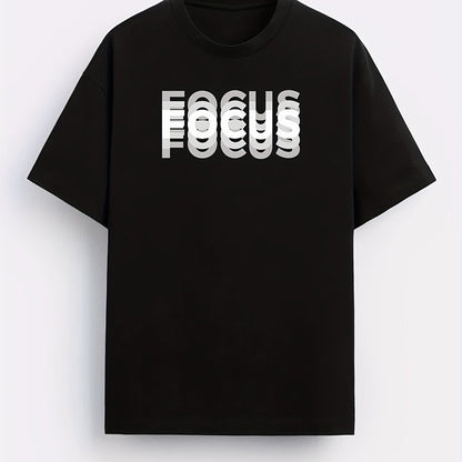 Herren T-Shirt mit modernem FOCUS Statement Print – Lässiges Motivshirt für Alltag & Freizeit