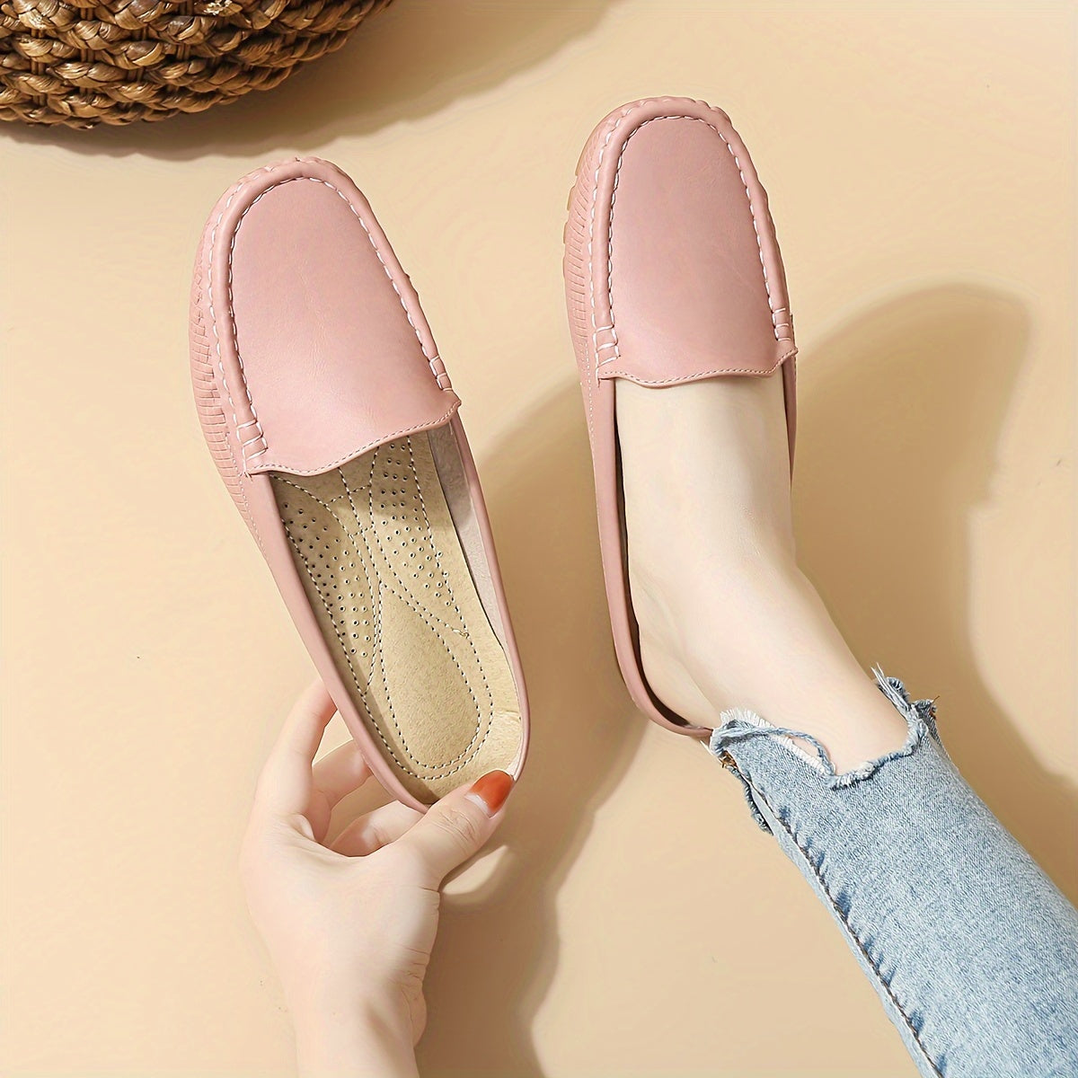 Damen Mokassins Bequeme Slipper für Alltag und Freizeit