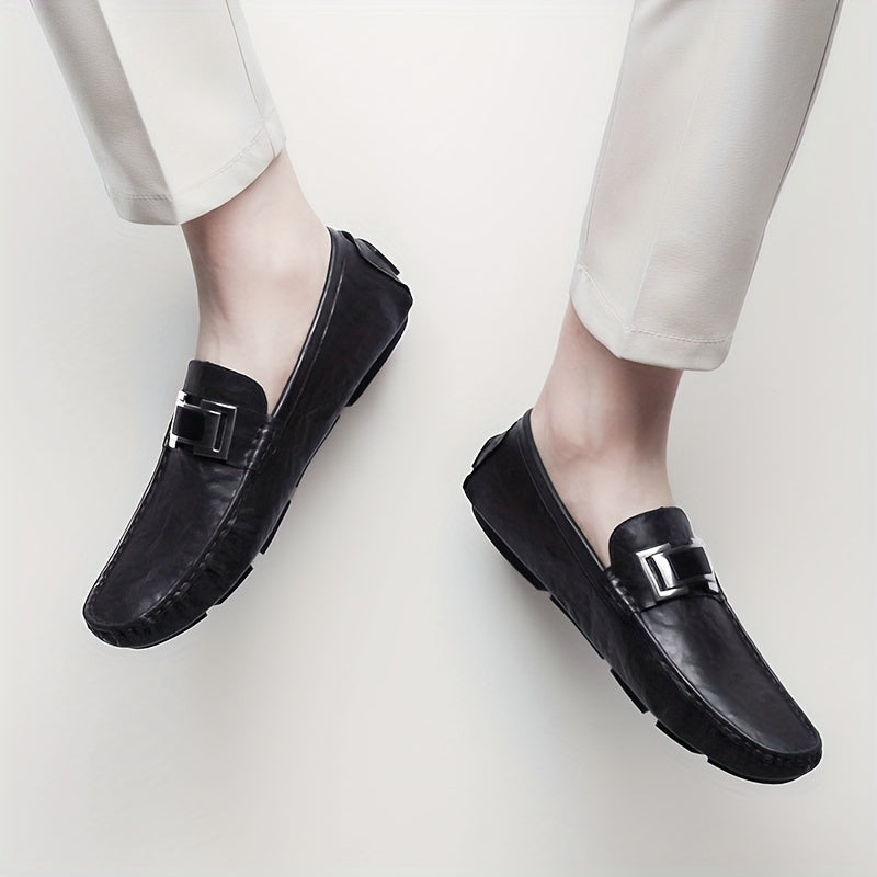 Herren Mokassins Slip-On Loafer mit Schnalle – Elegante Freizeitschuhe für Alltag & Freizeit
