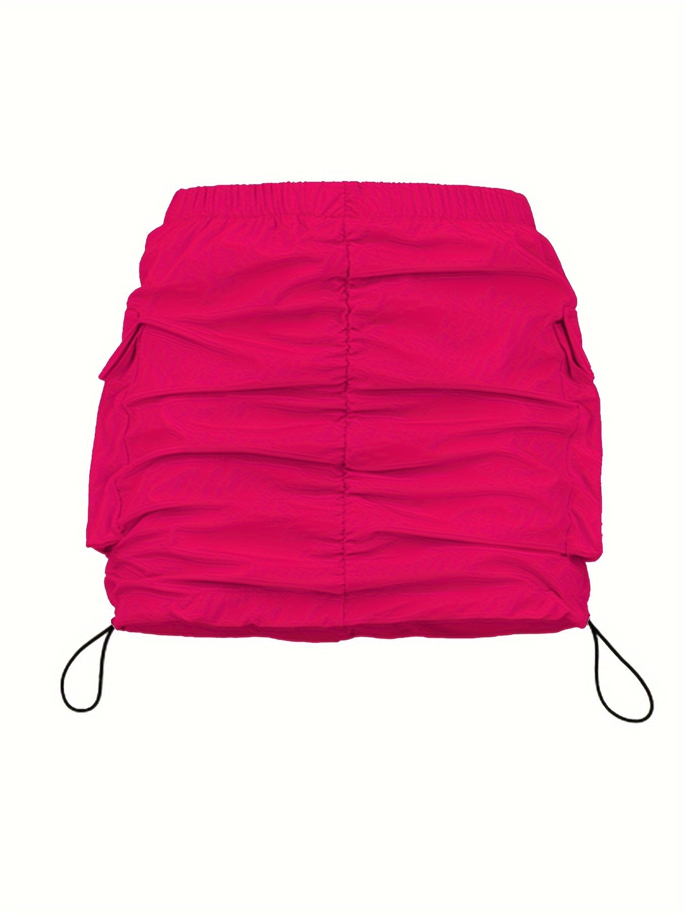 Damen Utility Minirock mit Kordelzug und Cargo-Taschen – Moderner Streetstyle