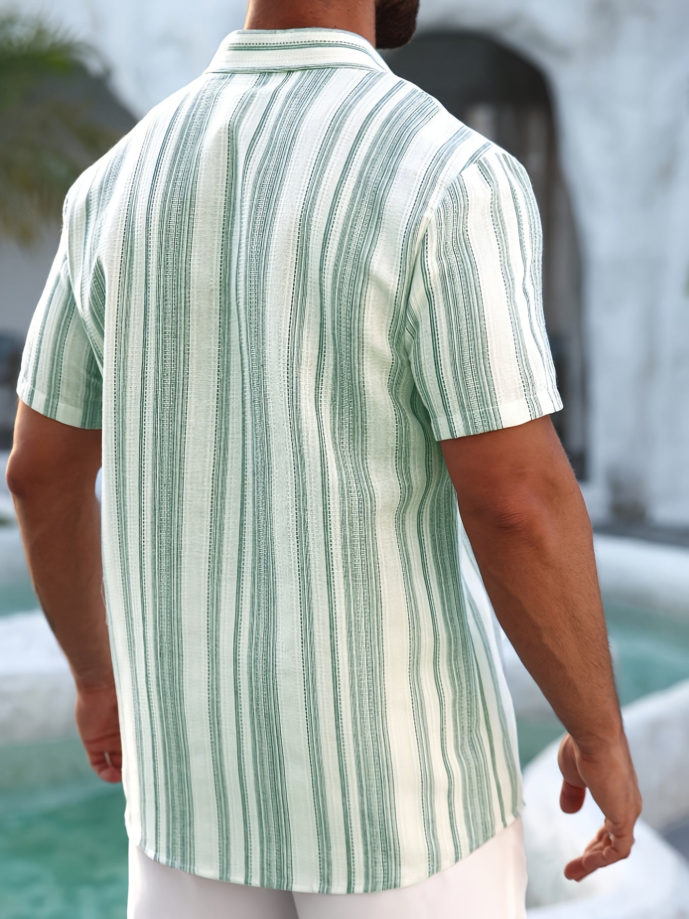 Herren Freizeithemd mit Streifenmuster – Sommerlich, Stilvoll, Perfekt für Urlaub und Alltag