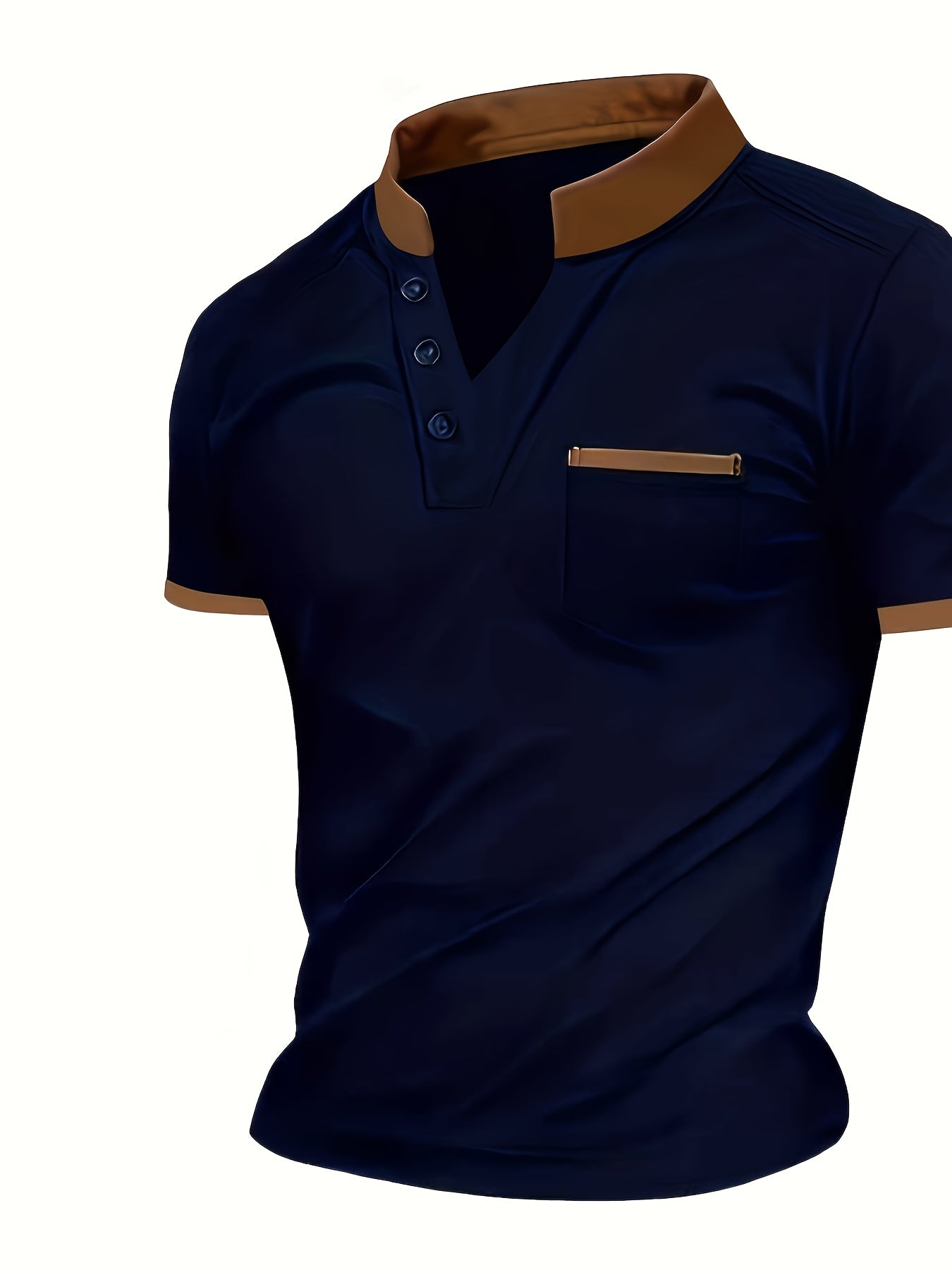 Herren Poloshirt mit Stehkragen und Brusttasche – Moderner Freizeitstil für jeden Anlass