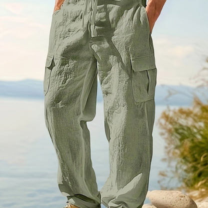 Herren Cargo-Loungehose mit weitem Schnitt und Kordelzug – Entspannte Freizeithose für Outdoor & Alltag
