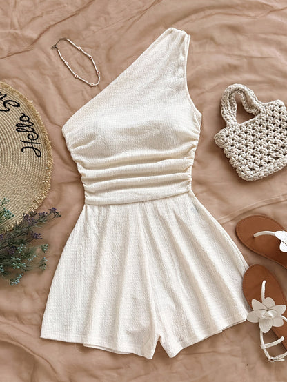 Damen Ein-Schulter-Jumpsuit im lässigen Sommerstil – Perfekt für Freizeit und Urlaub