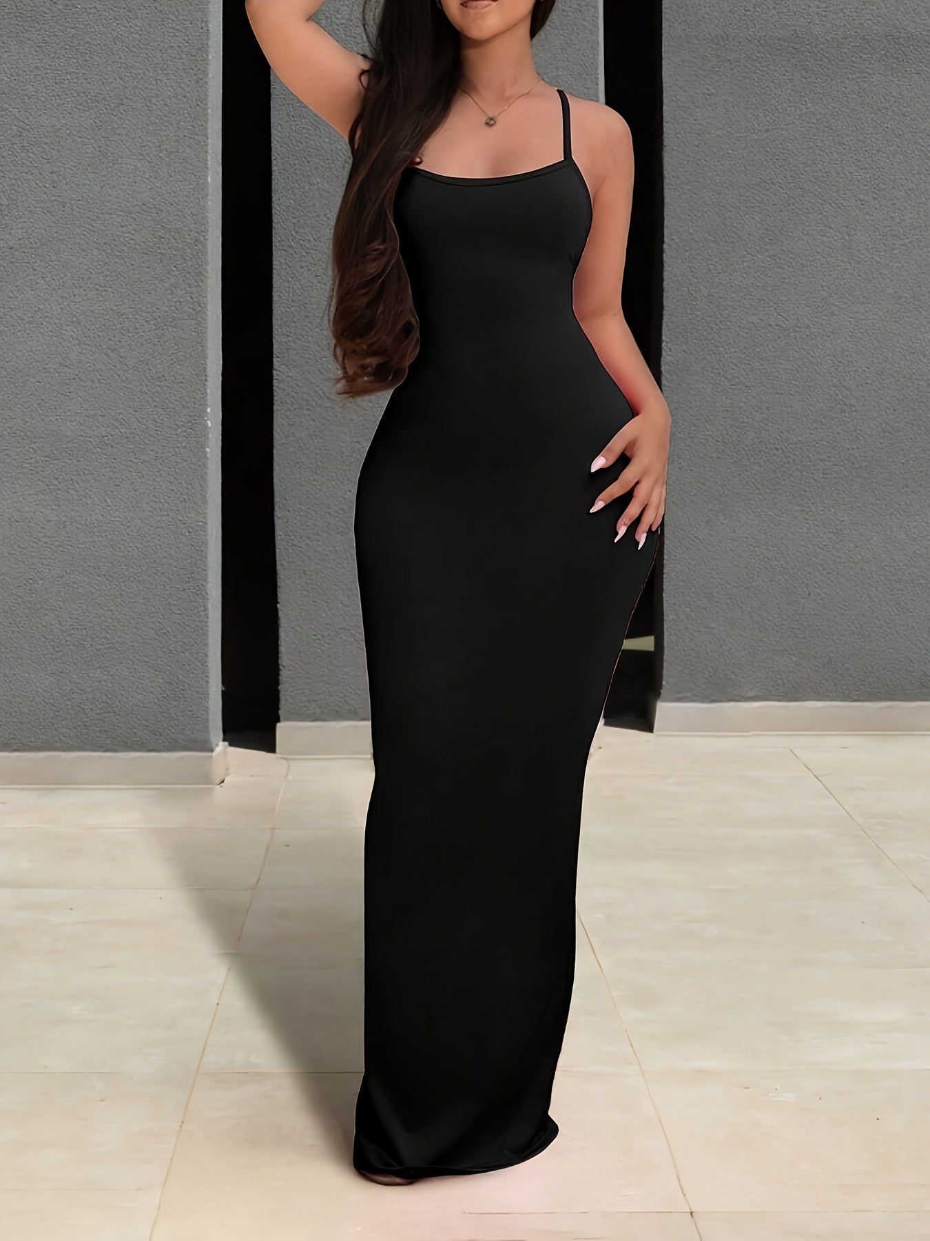 Damen Abendkleid mit Rücken Schnürung – Elegantes Maxi Kleid für besondere Anlässe